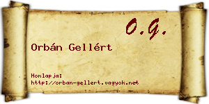 Orbán Gellért névjegykártya